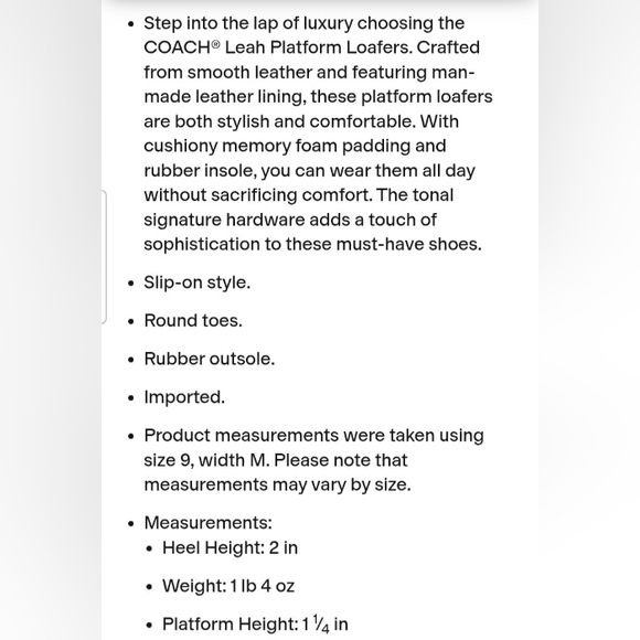 New Coach Leah Women's Cream Leather Lug Sole Loafers SZ 9.5 - Picture 5 of 16